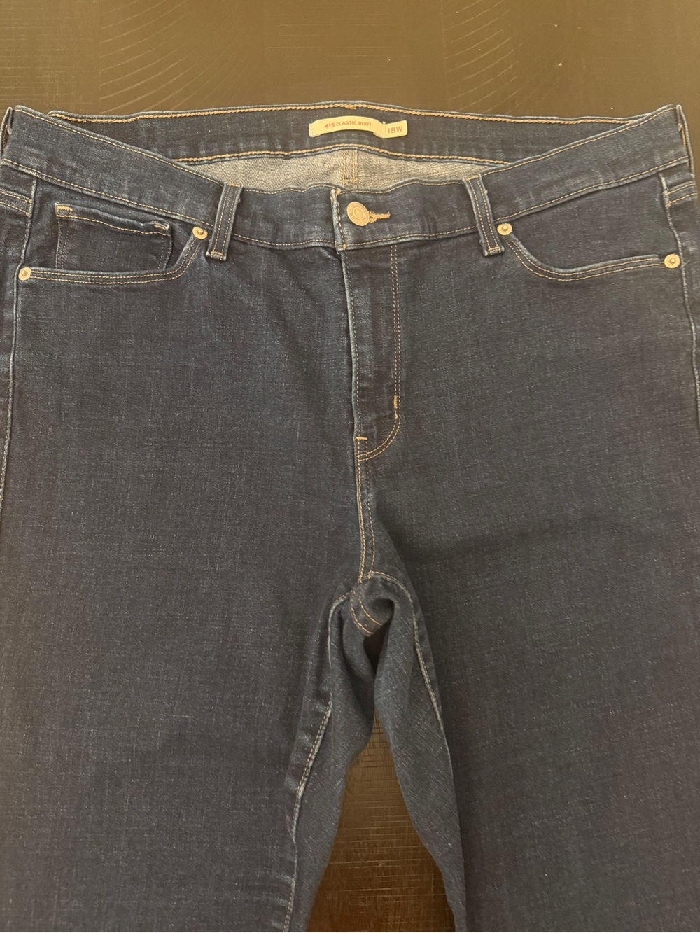 Levi’s 415 Classic Bootcut Dark Wash Cotton Blend Western Jeans Women Sz 18W - Picture 6 of 8